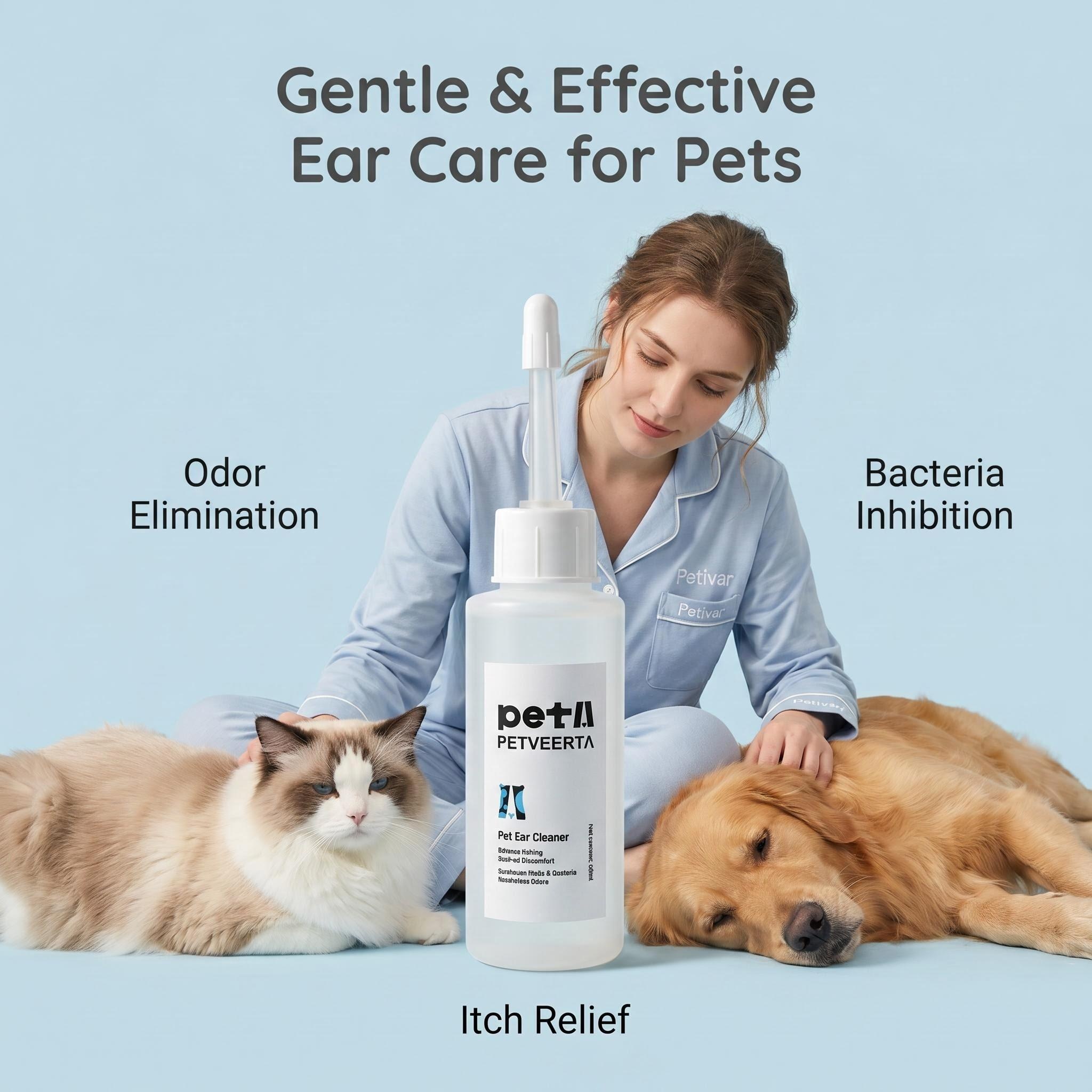 Pet Body Care, Pet Ear Cleaner, Ear Cleaning Solution, Daily Maintenance Ear Drops , Dog Cat Ear Care, Pet product, OEM Pet Grooming 