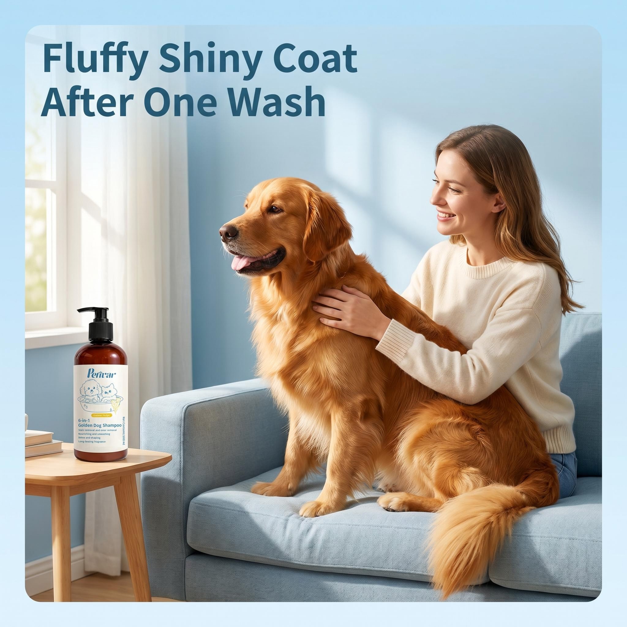 Professional Golden Tulip Scent 6-in-1 Golden Dog Shampoo for Brightening Golden Coat and Boosting Fur Shine