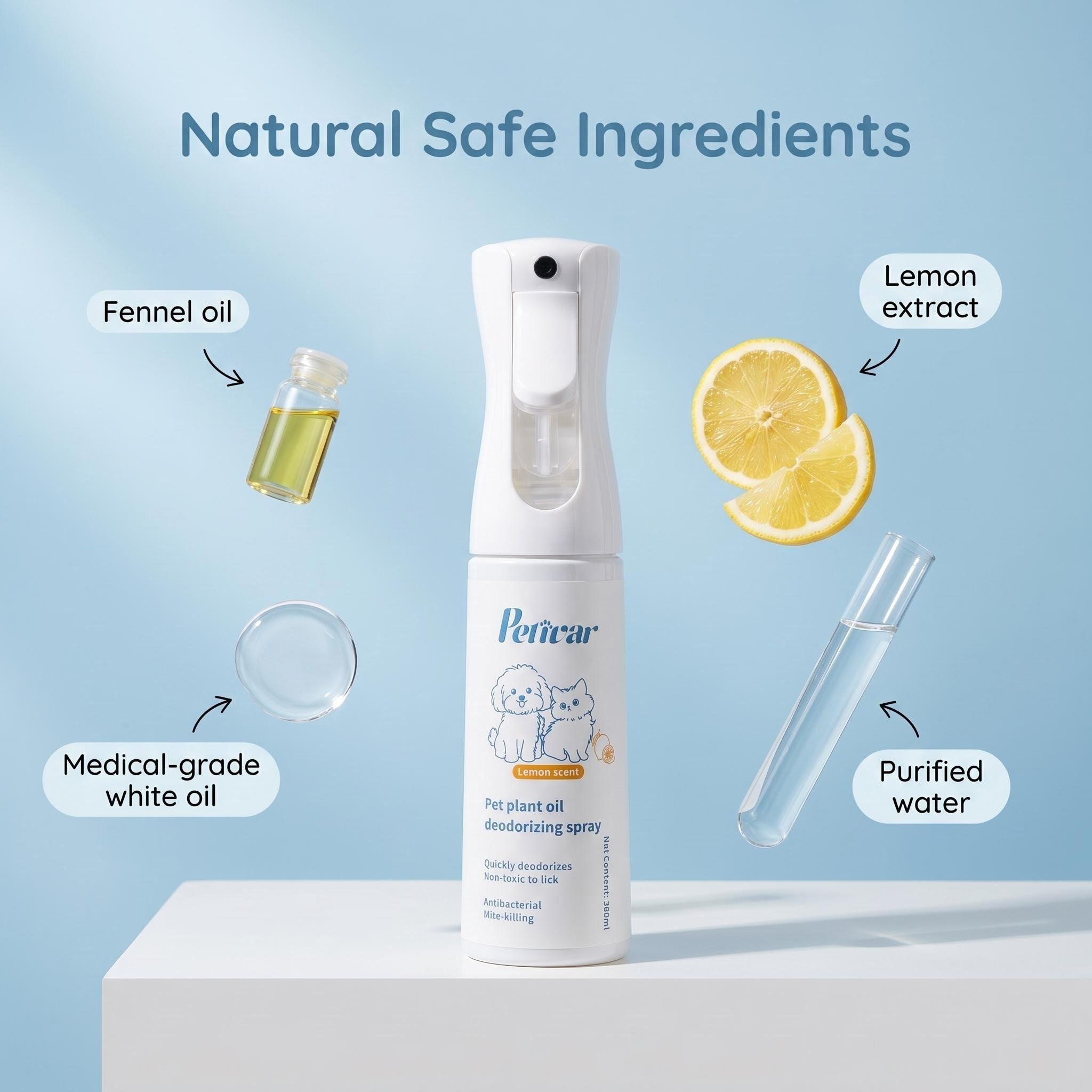 Professional Lemon Fresh Pet Spray for Eliminating Home Odors and Revitalizing Coats
