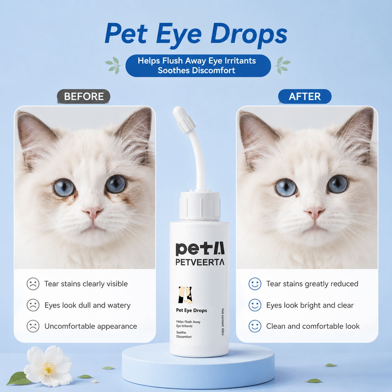 Pet Eye Wash, Eye Wash for Dogs and Cats, Pet Eye Wash Wholesale, Pet Eye Wash OEM ODM, Custom Pet Eye Cleaner