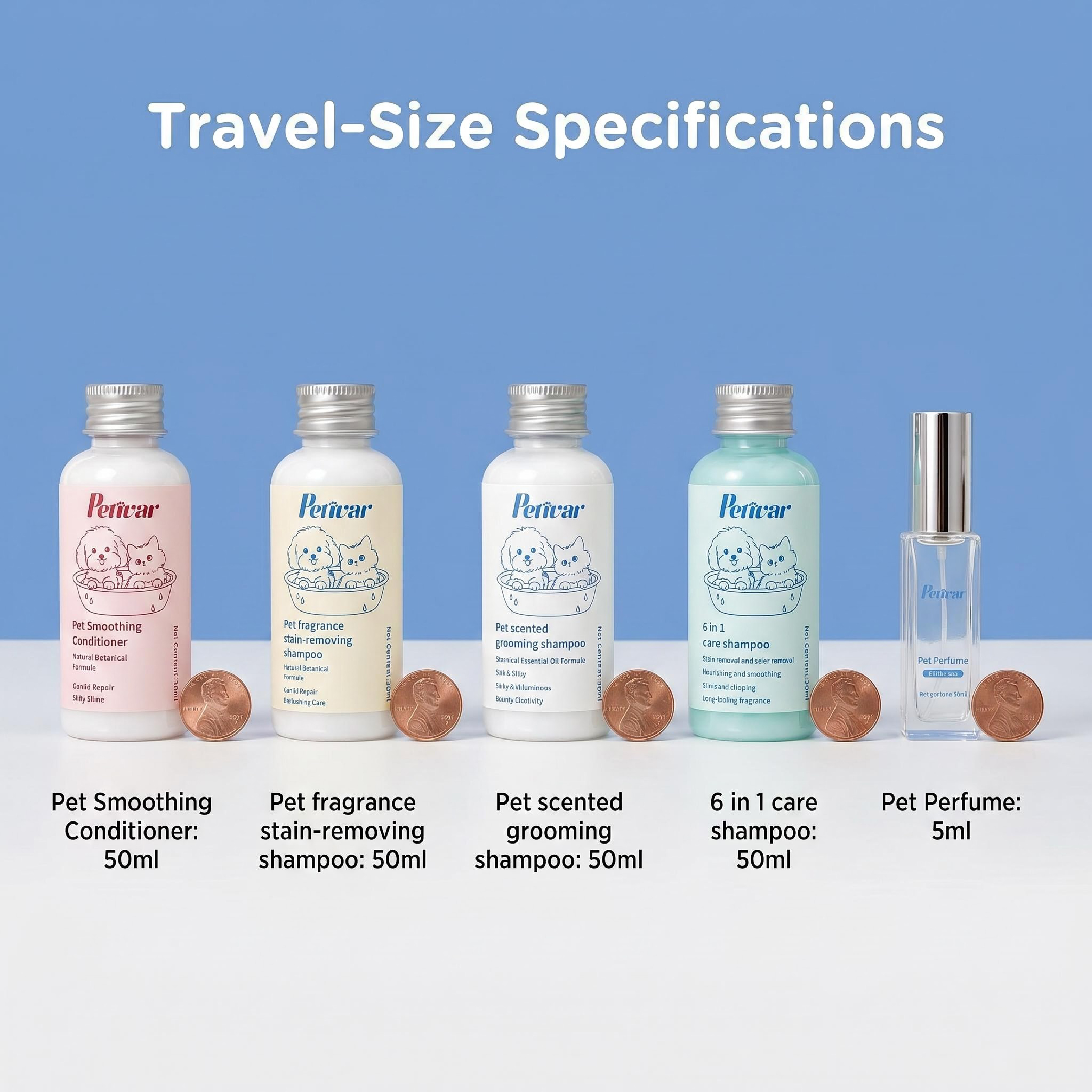 Premium Pet Grooming Travel Kit | Shampoo, Conditioner & Pet Perfume Set for Dogs and Cats