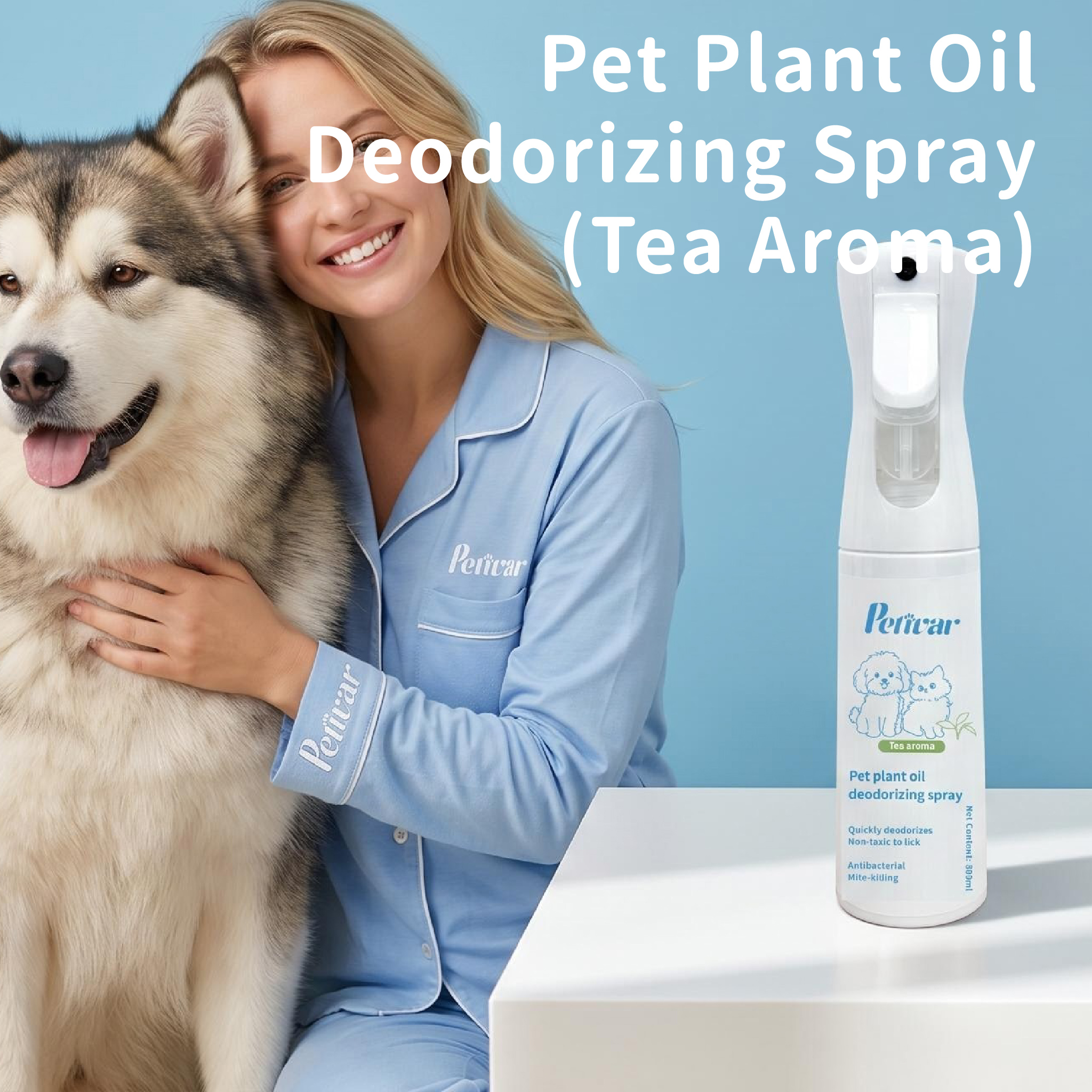 Professional Pet Plant Oil Tea Scent Deodorizing Spray For Odor Elimination & Antibacterial Care
