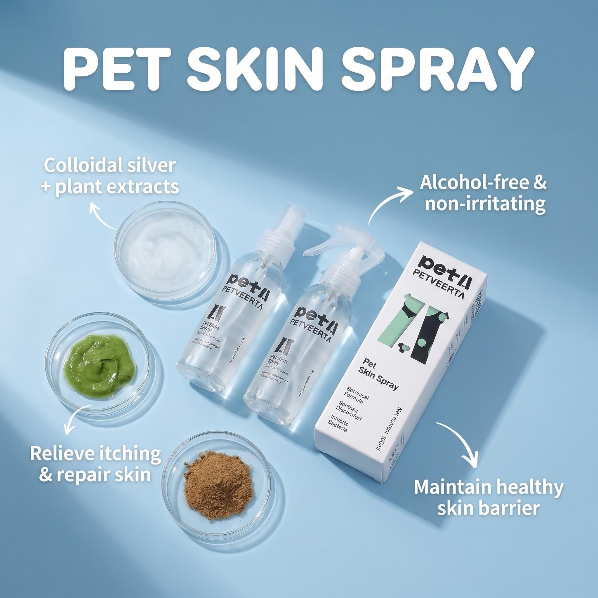 Pet Skin Spray, Hypoallergenic Pet Skin Spray, Pet Skin Spray Wholesale, Private Label Pet Skin Spray , Natural Centella Pet Spray