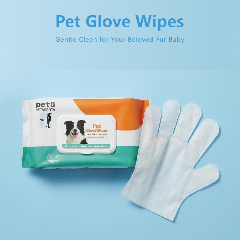 Pet Wipes Gloves for Dogs Cats 50 Count Quick Clean After Walks
