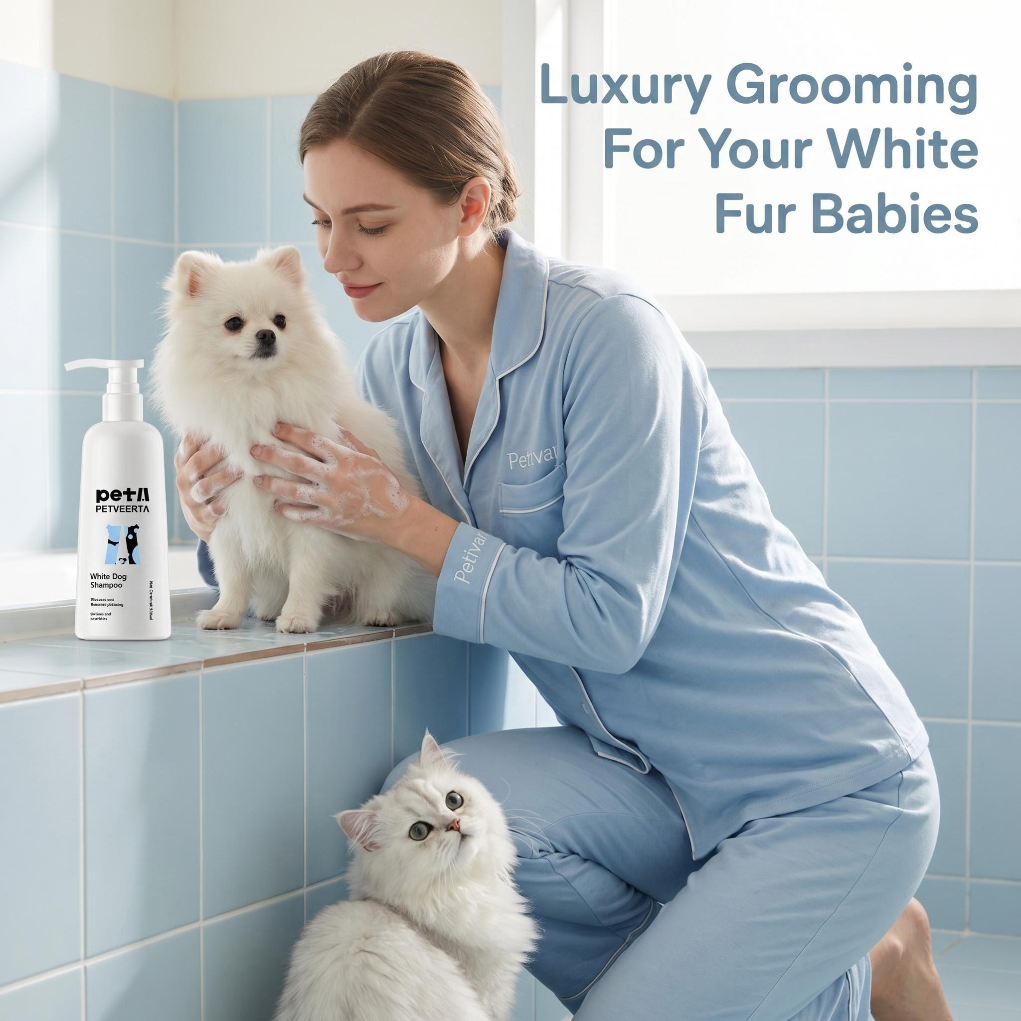 Pet Product, White Dog Shampoo, Stain Remover Shampoo, Fur Brightening Shampoo, Dog Coat Whitening, Pet Stain Cleaning Shampoo