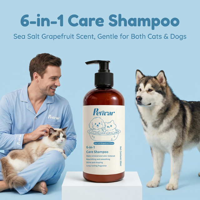 Professional Sea Salt Grapefruit Pet Shampoo for Deep Cleansing and Long-Lasting Fragrance