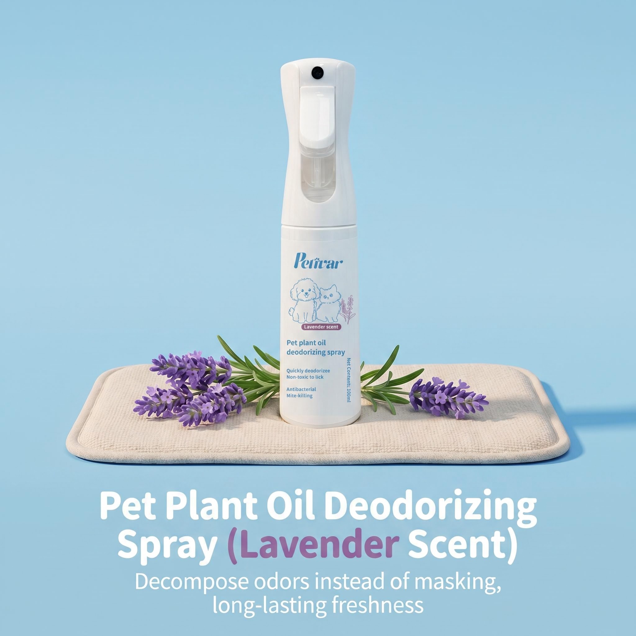 Professional Pet Lavender Plant Oil Deodorizing Spray For Odor Elimination & Bacteria Inhibition