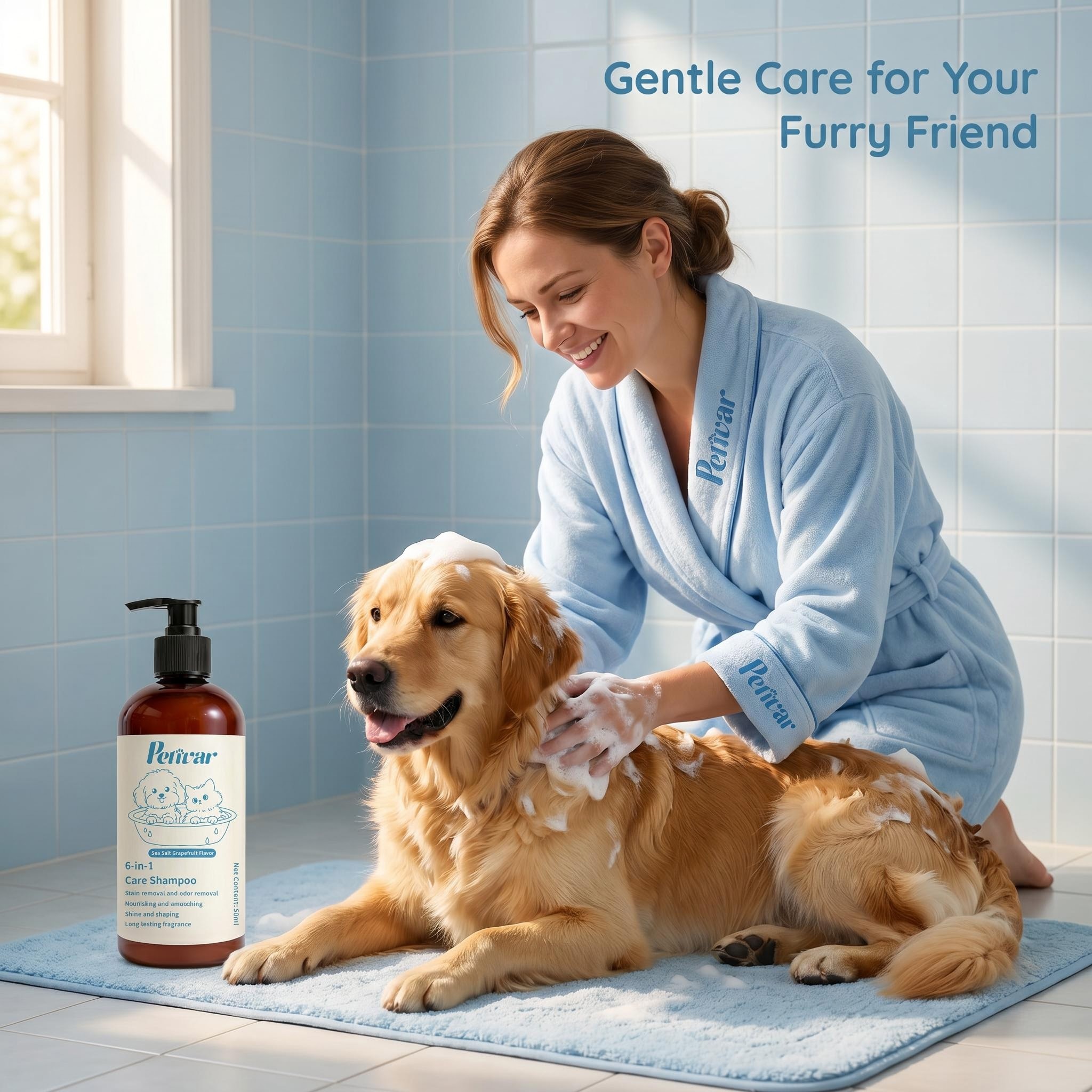 Professional Sea Salt Grapefruit Pet Shampoo for Deep Cleansing and Long-Lasting Fragrance