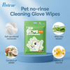 Professional Green 10 Count No-Rinse Pet Glove Wipes for Quick Body Cleaning and Coat Freshening for Dogs & Cats