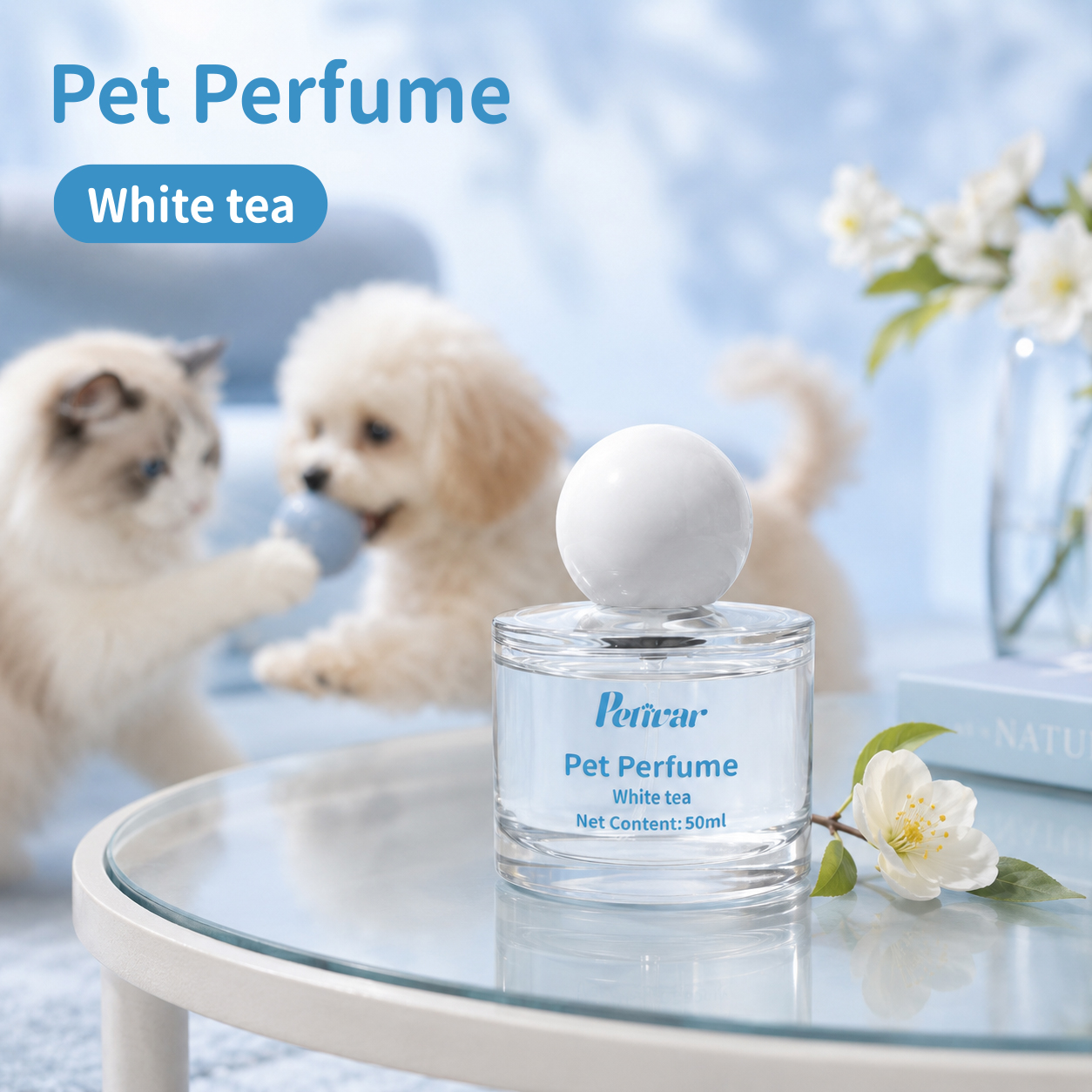 Professional White Tea Pet Perfume Spray for Eliminating Dog and Cat Odors and Extending Freshness